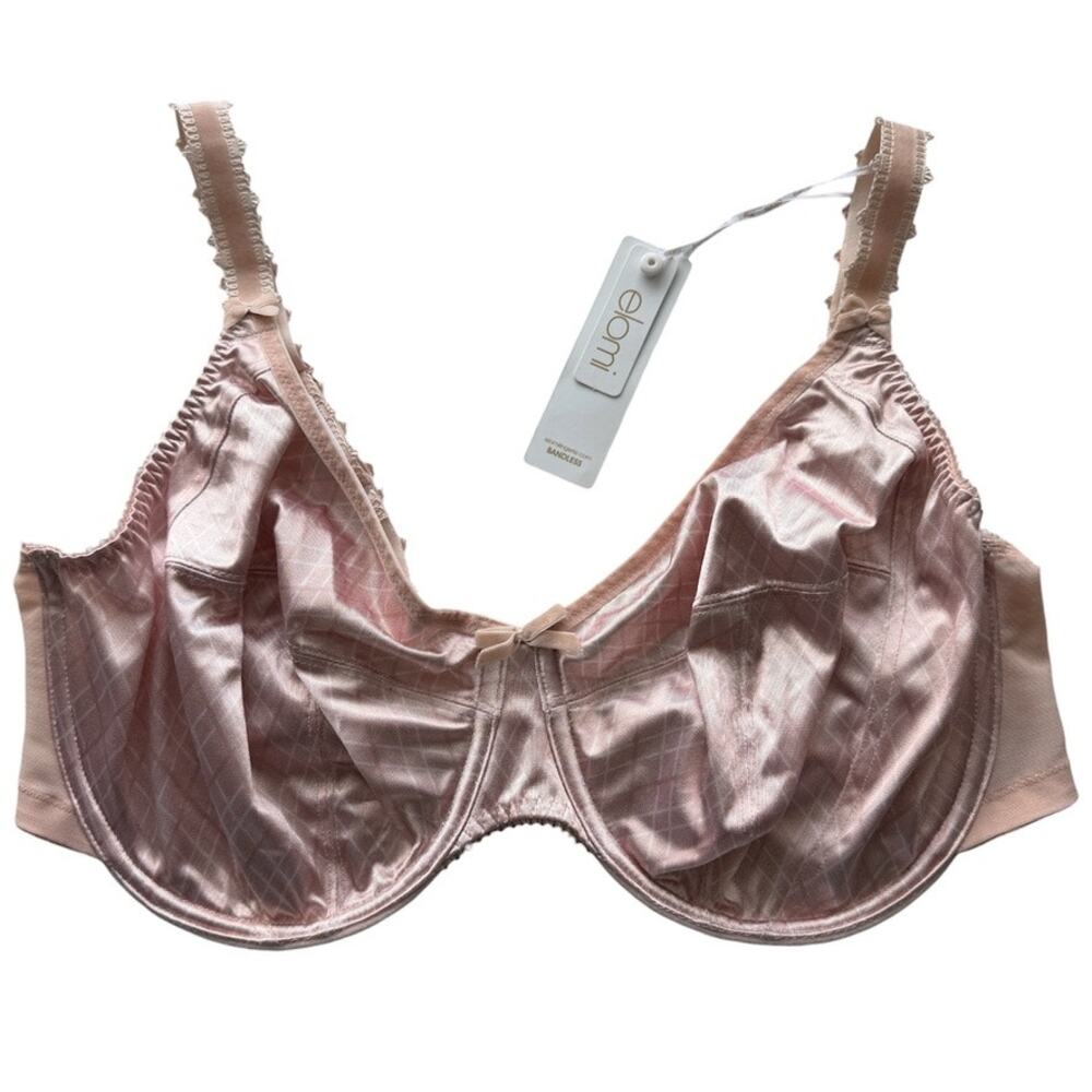 Elomi Eva 8510 Bandless Underwire Bra Biscotti Pink NWT Sz 38F UK 38G US HTF